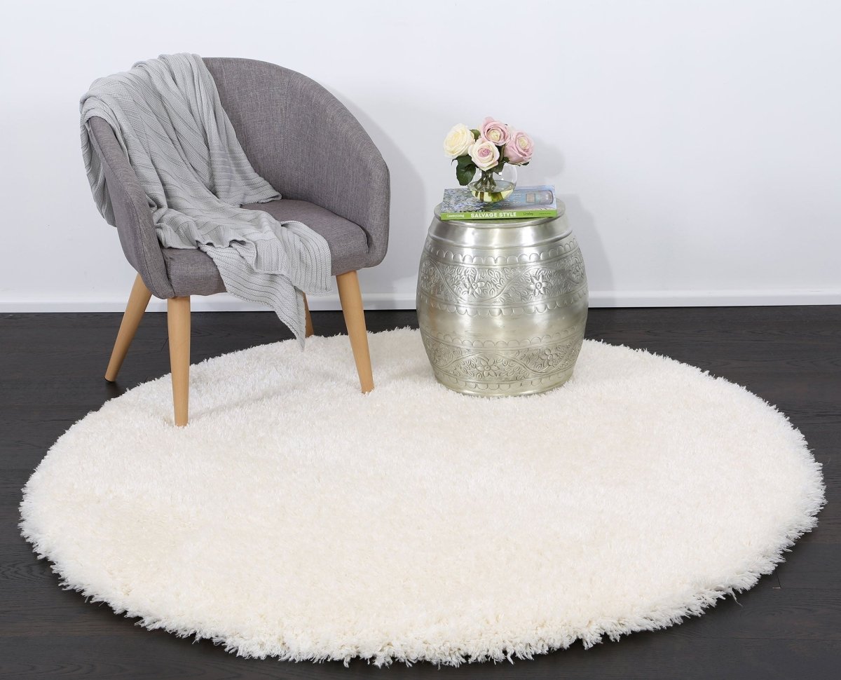 Flokati Super Soft Ultra Thick White Shaggy Round Rug - Ruggy