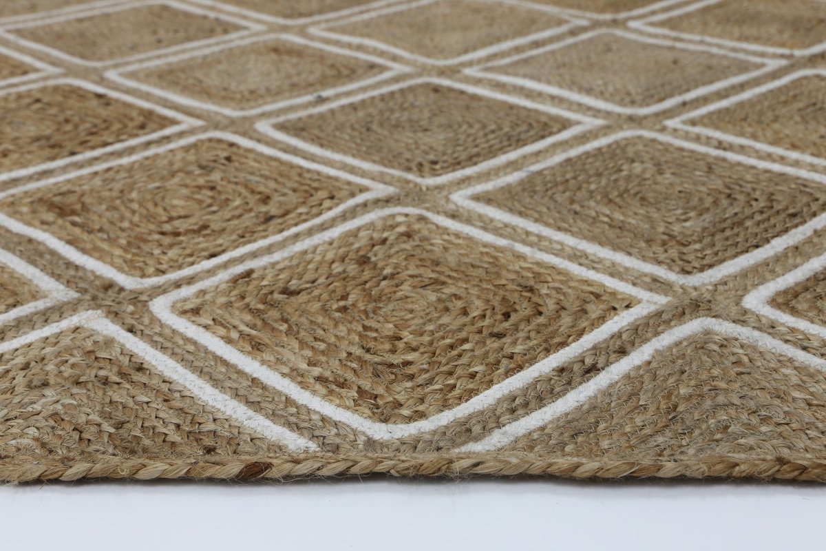 Glamour Beige Natural Parquetry Rug - Ruggy