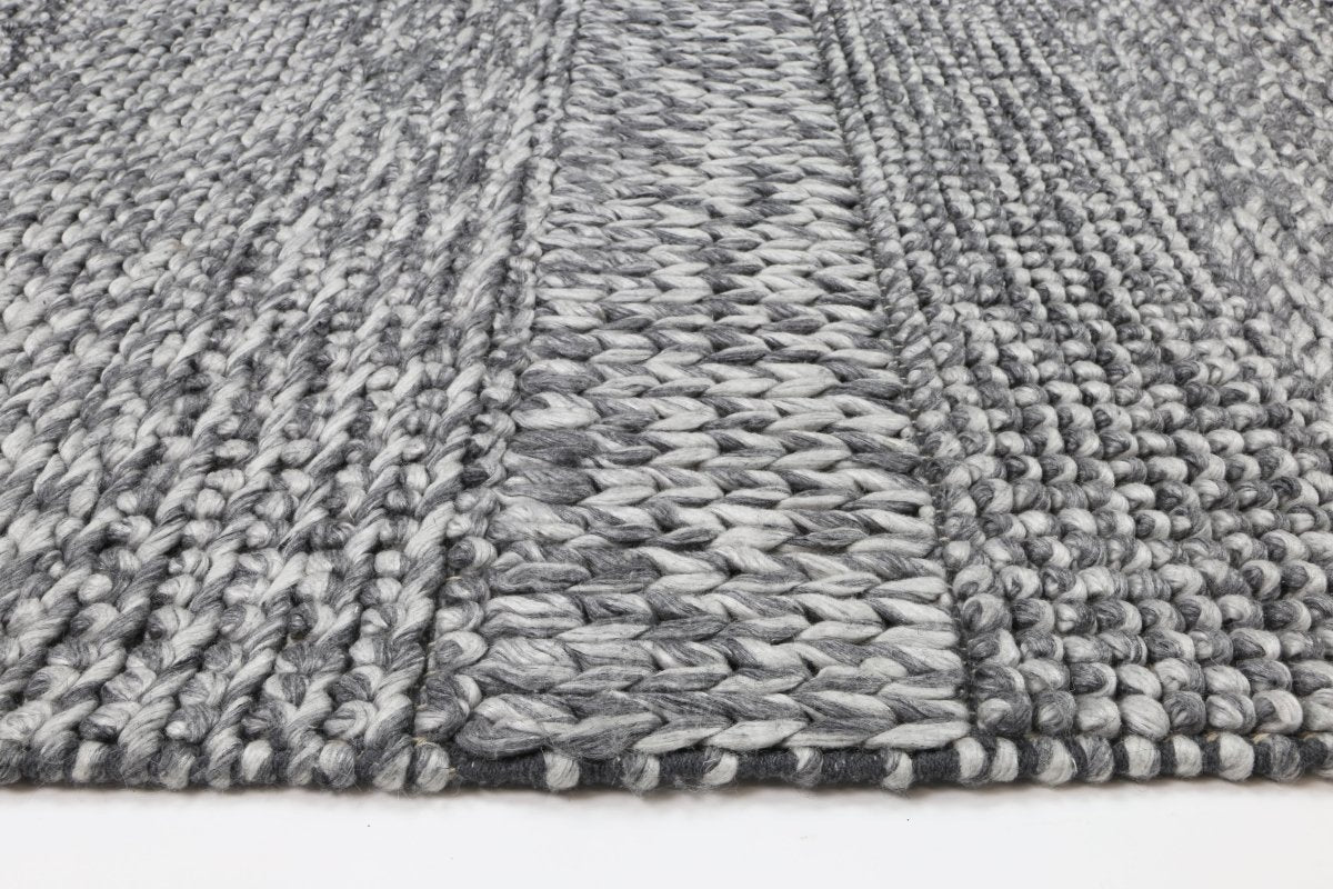 Grace Charcoal Wool Blend Rug - Ruggy