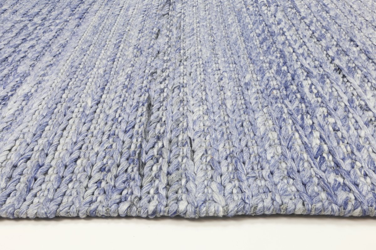 Grace Cue Blue Wool Blend Rug - Ruggy