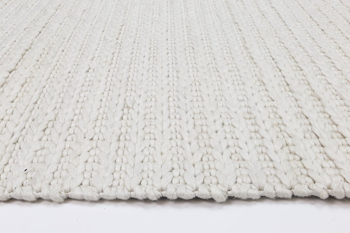 Grace Cue White Wool Blend Rug - Ruggy