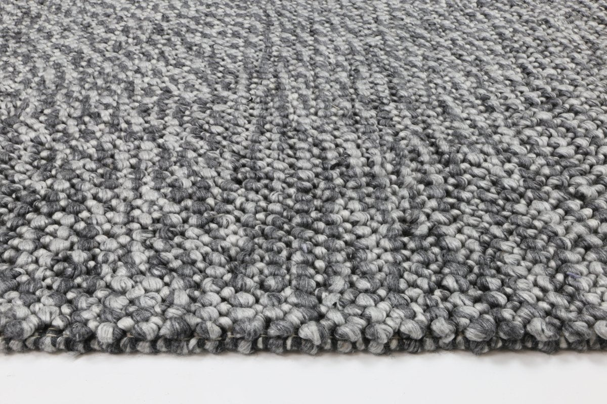 Grace Loopy Charcoal Wool Blend Rug - Ruggy