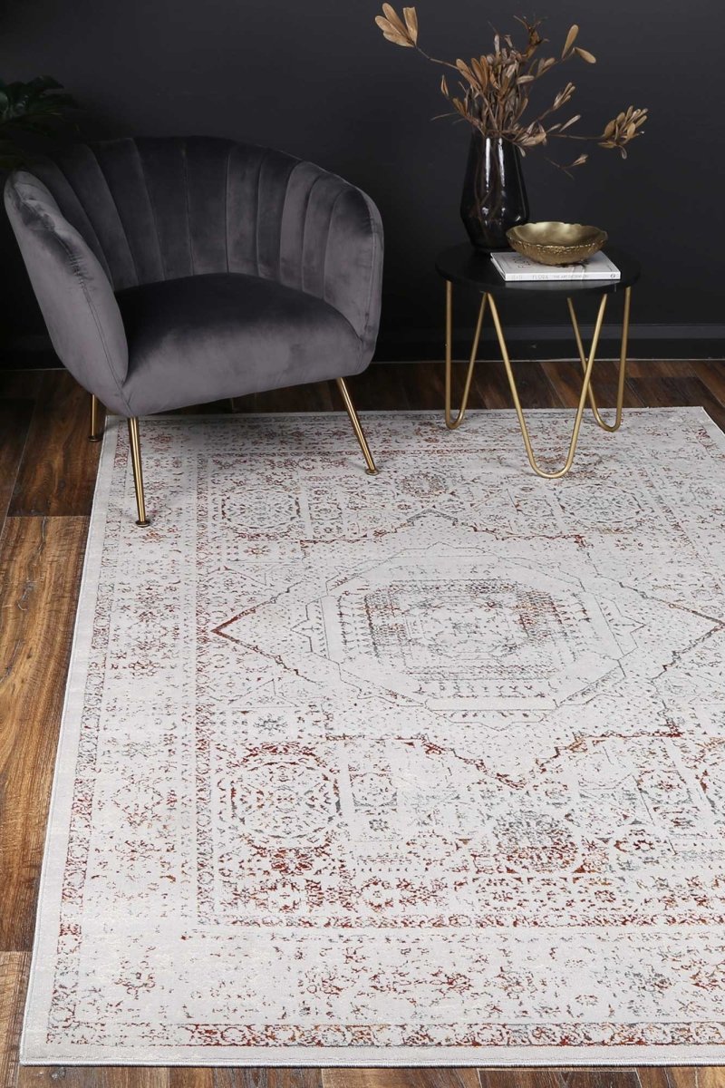 Icon Cream Terra Traditional Rug - Ruggy