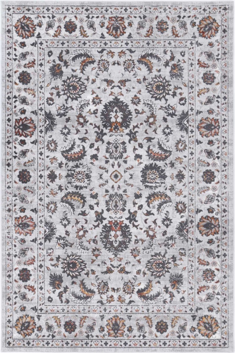 Icon Dark Grey Floral Rug - Ruggy