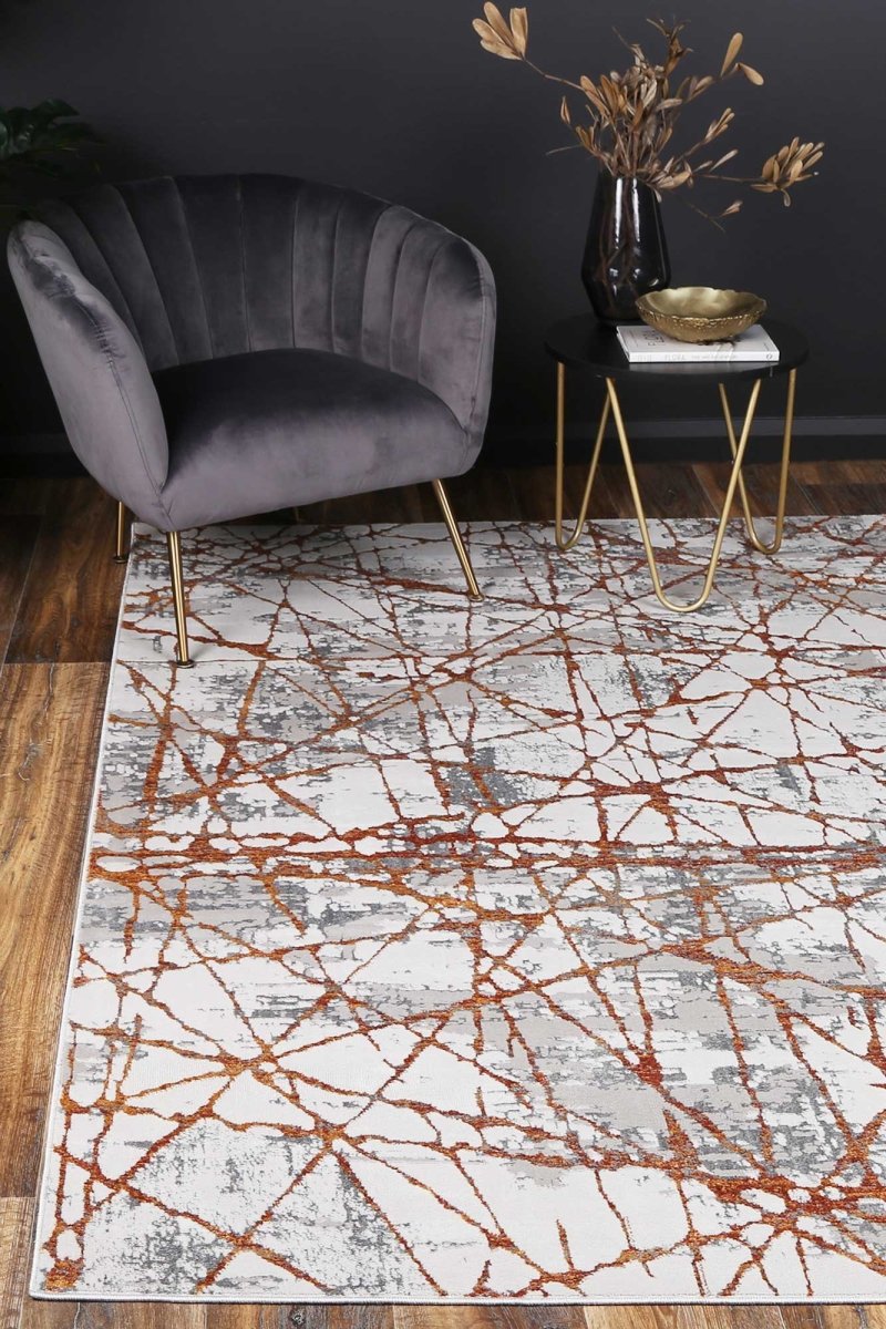 Icon Geometric Rust Rug - Ruggy