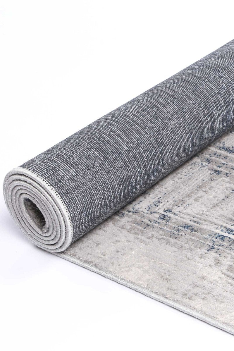 Icon Grey Blue Diamond Rug - Ruggy