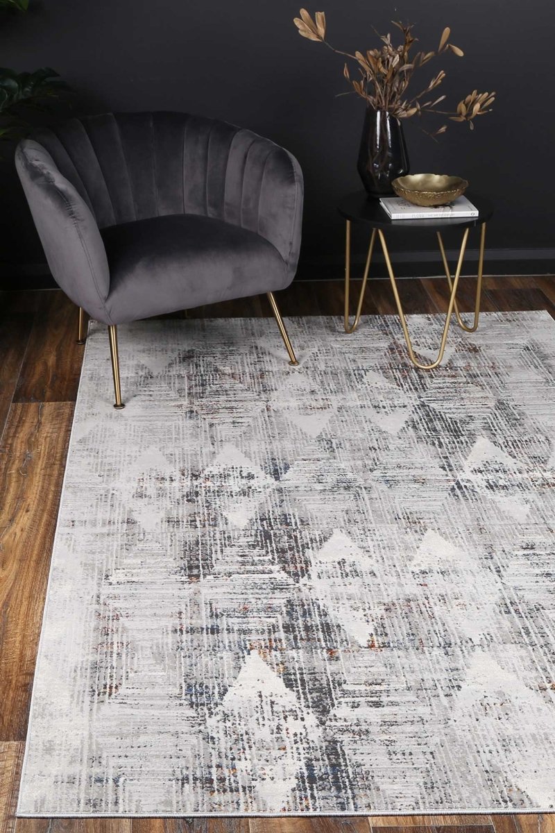 Icon Grey Multi Diamond Transitional Rug - Ruggy