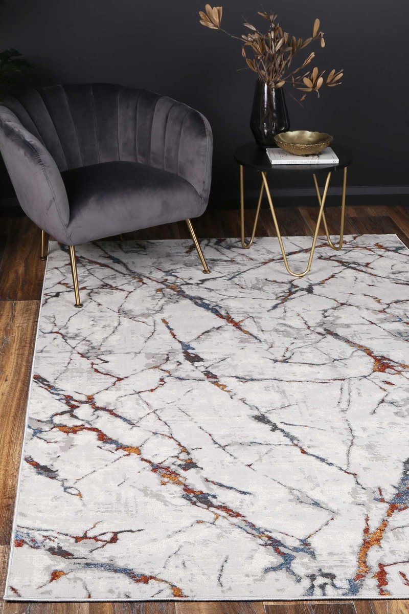 Icon Grey Multi Marble Rug - Ruggy