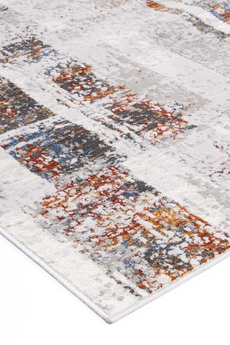 Icon Grey Rust Abstract Rug - Ruggy