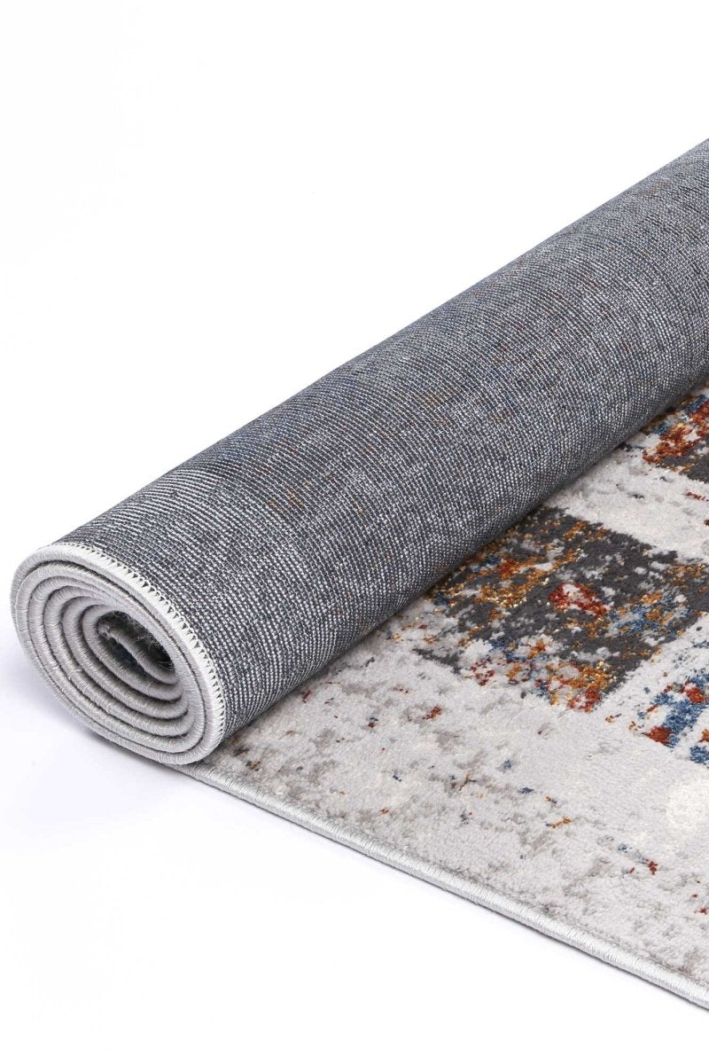 Icon Grey Rust Abstract Rug - Ruggy