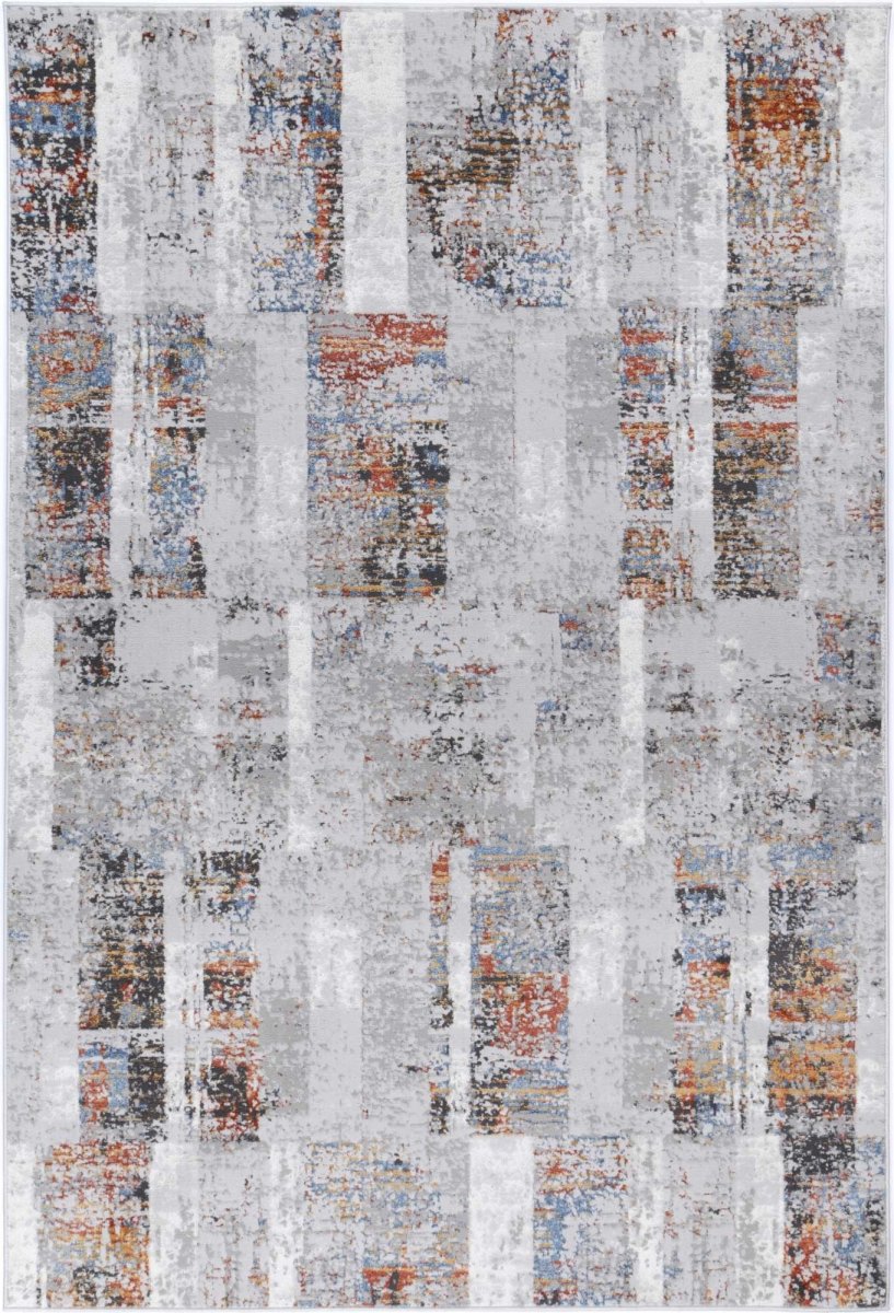 Icon Grey Rust Abstract Rug - Ruggy