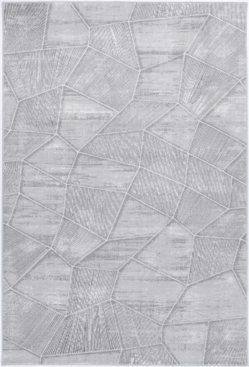 Icon Grey Tiled Geometric Rug - Ruggy