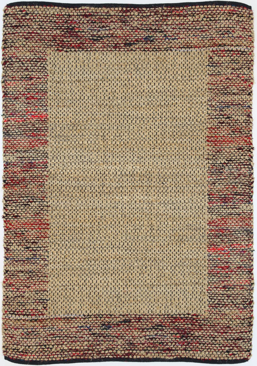 Illy Multi Colour Border Jute Rug - Ruggy