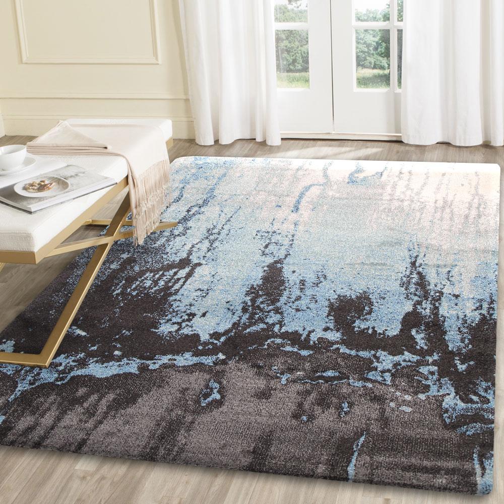 Iris Blue Abstract Rug - Ruggy