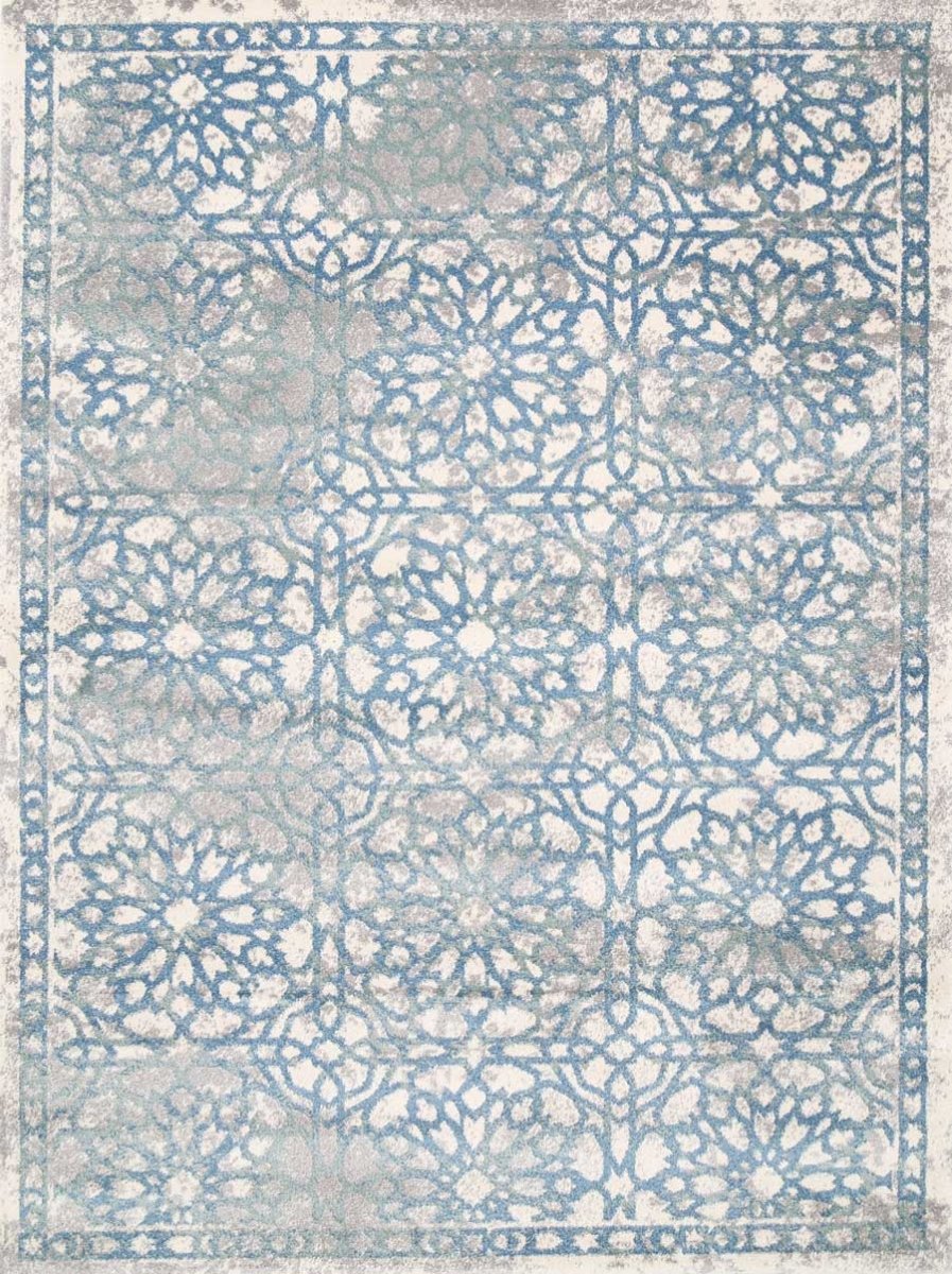 Iris Blue Demask Rug - Ruggy