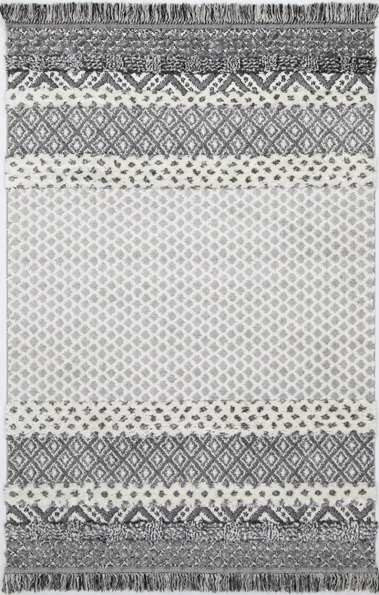 Lace Edge Anthracite Rug - Ruggy