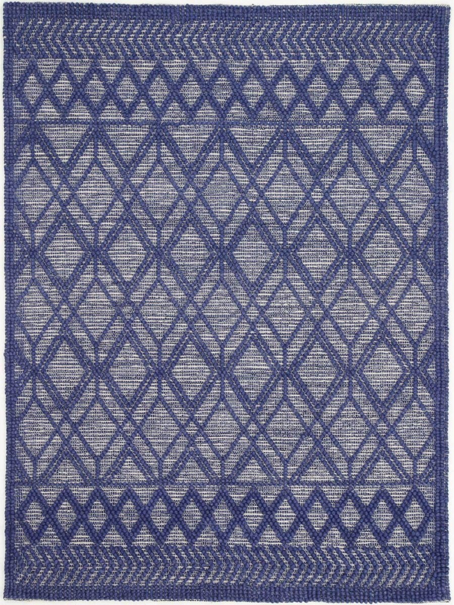 Lavish Tribal Blue Wool Rug - Ruggy