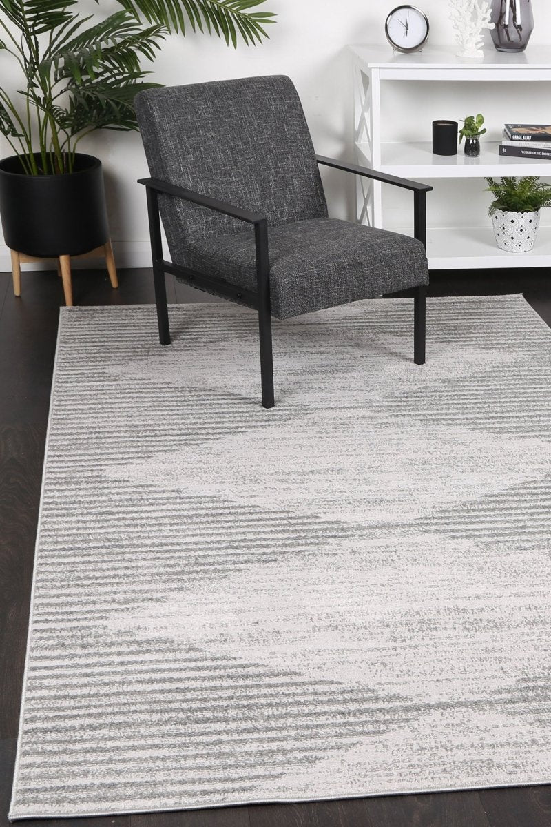 Limerence Abstract Diamond Grey Rug - Ruggy