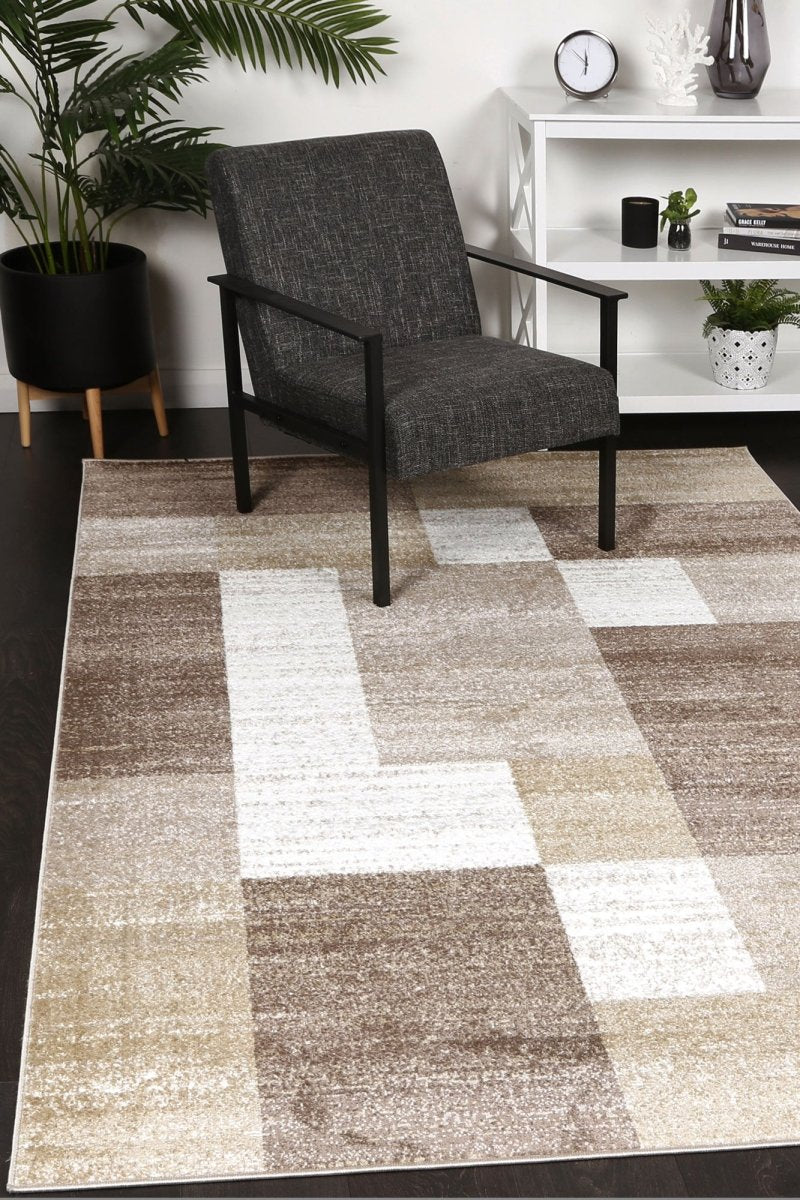 Limerence Abstract Geometric Beige Rug - Ruggy