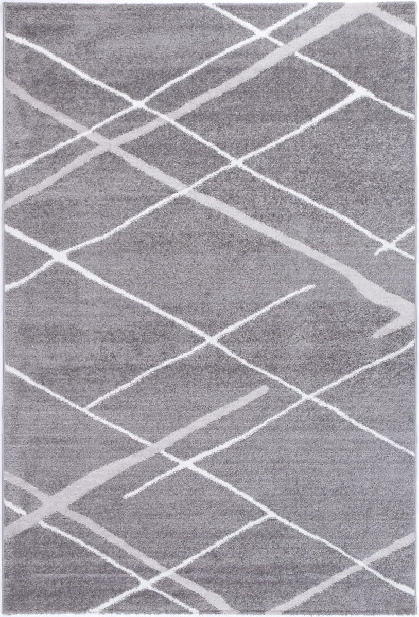 Limerence Abstract Stripe Grey Rug - Ruggy