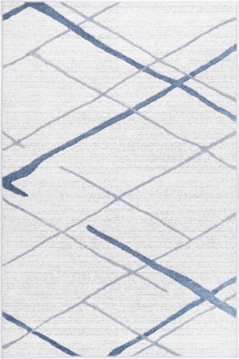 Limerence Abstract Stripe Light Blue Rug - Ruggy