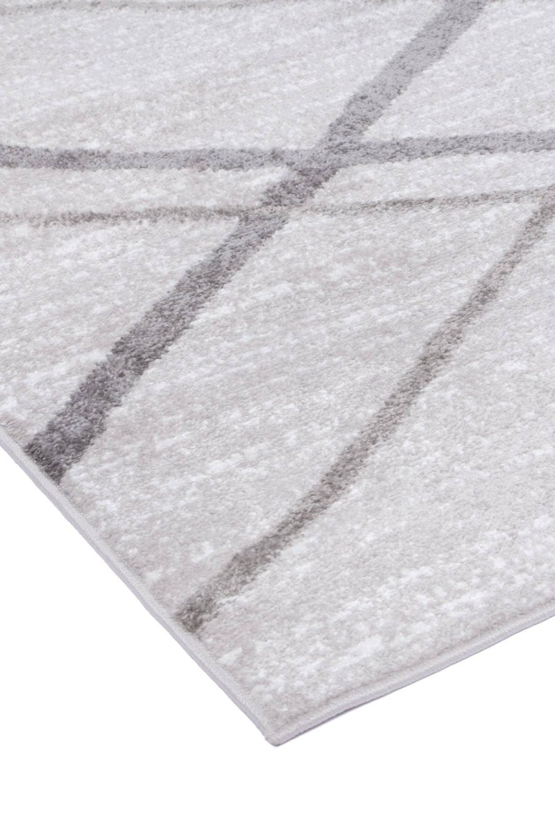 Limerence Abstract Stripe Silver Rug - Ruggy