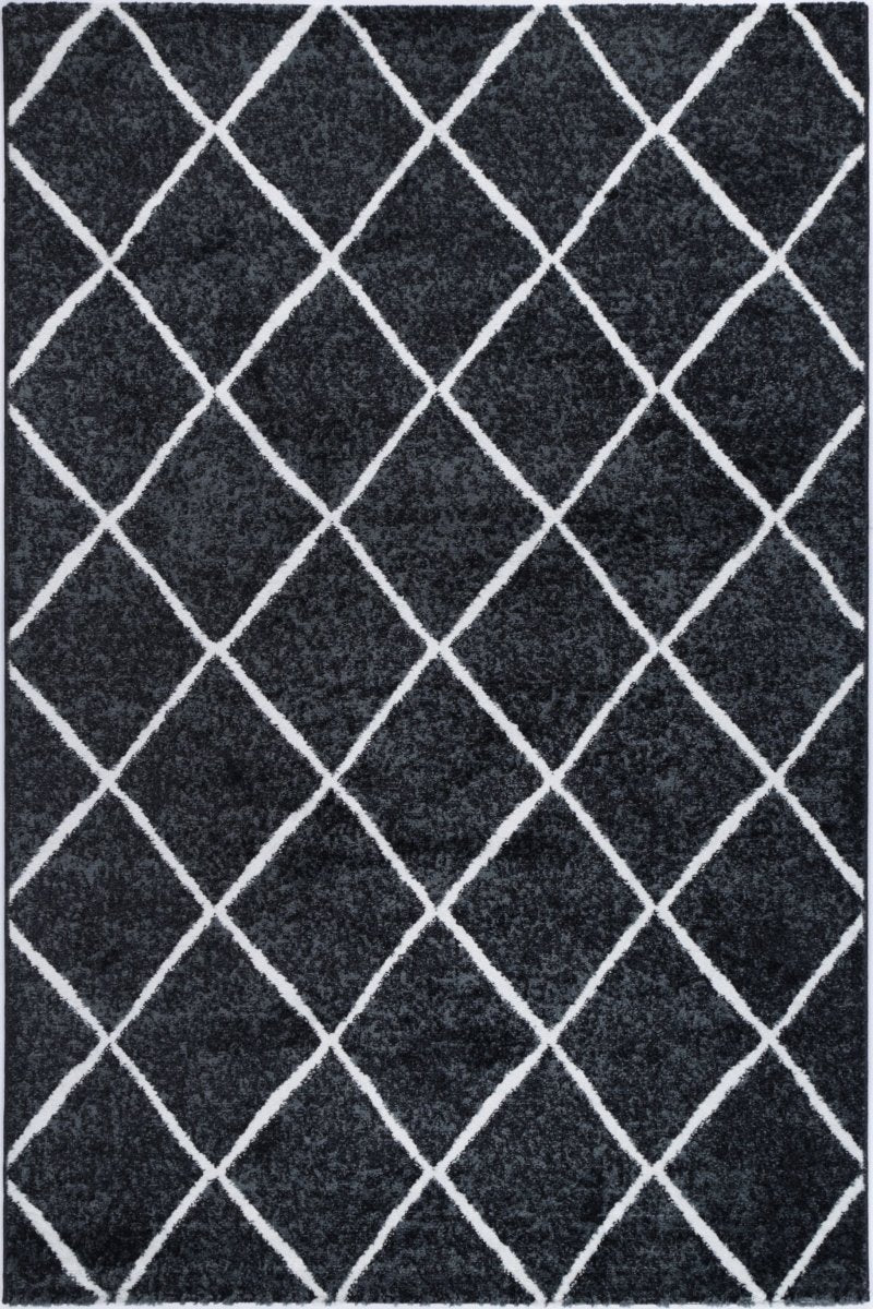 Limerence Diamond Charcoal Rug - Ruggy