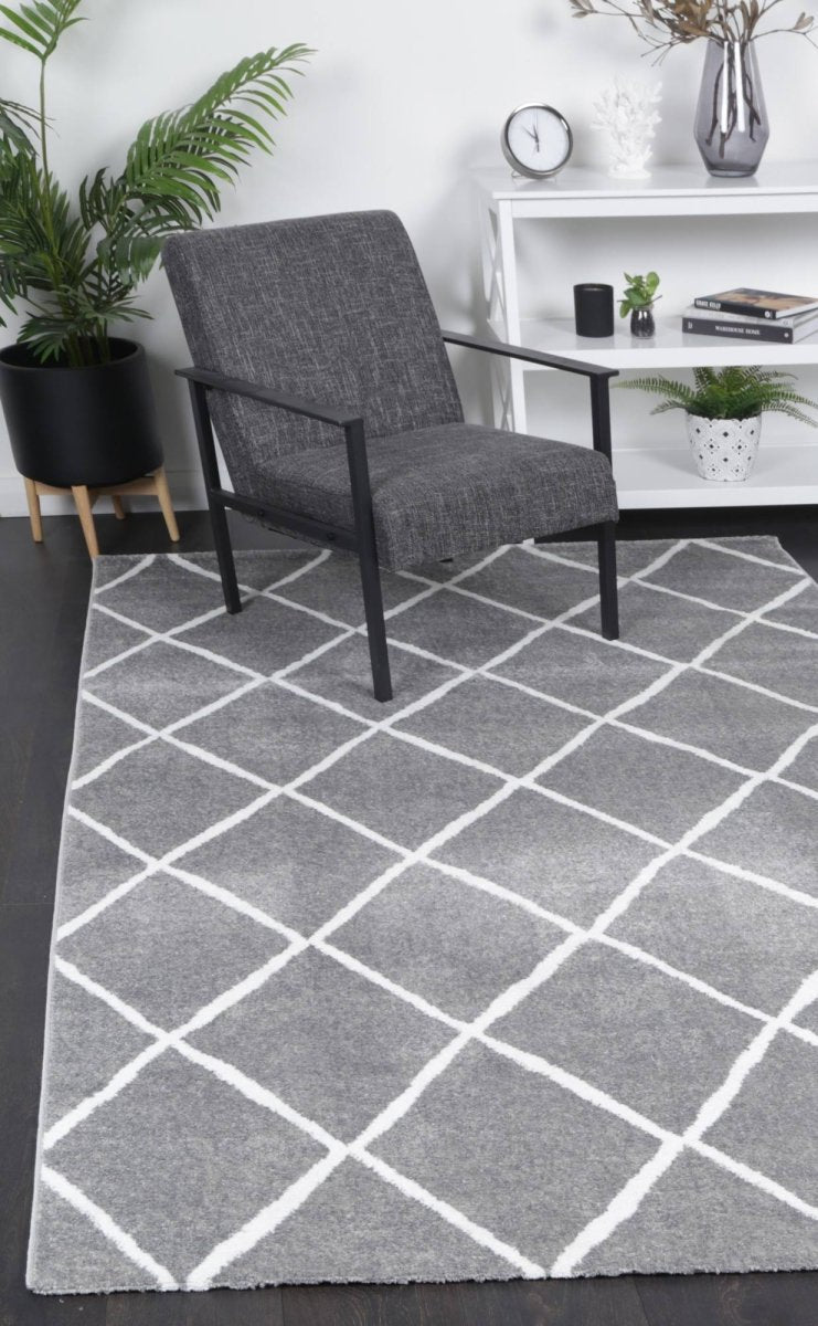 Limerence Diamond Grey Rug - Ruggy