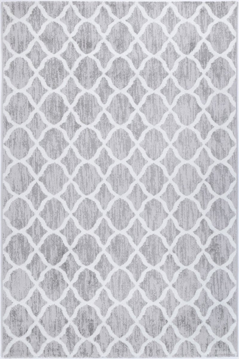 Limerence Lattice Silver Rug - Ruggy