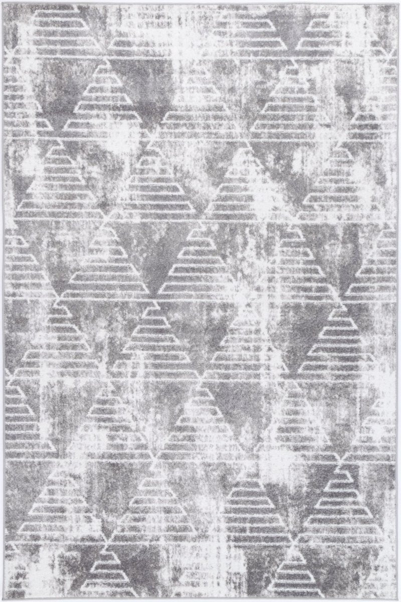 Limerence Transitional Geometric Silver Rug - Ruggy