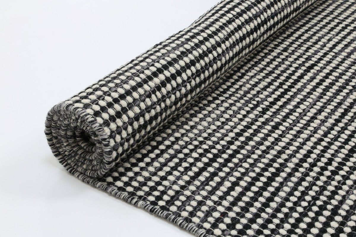 Majesty Charcoal Grey Reversible Wool Rug - Ruggy