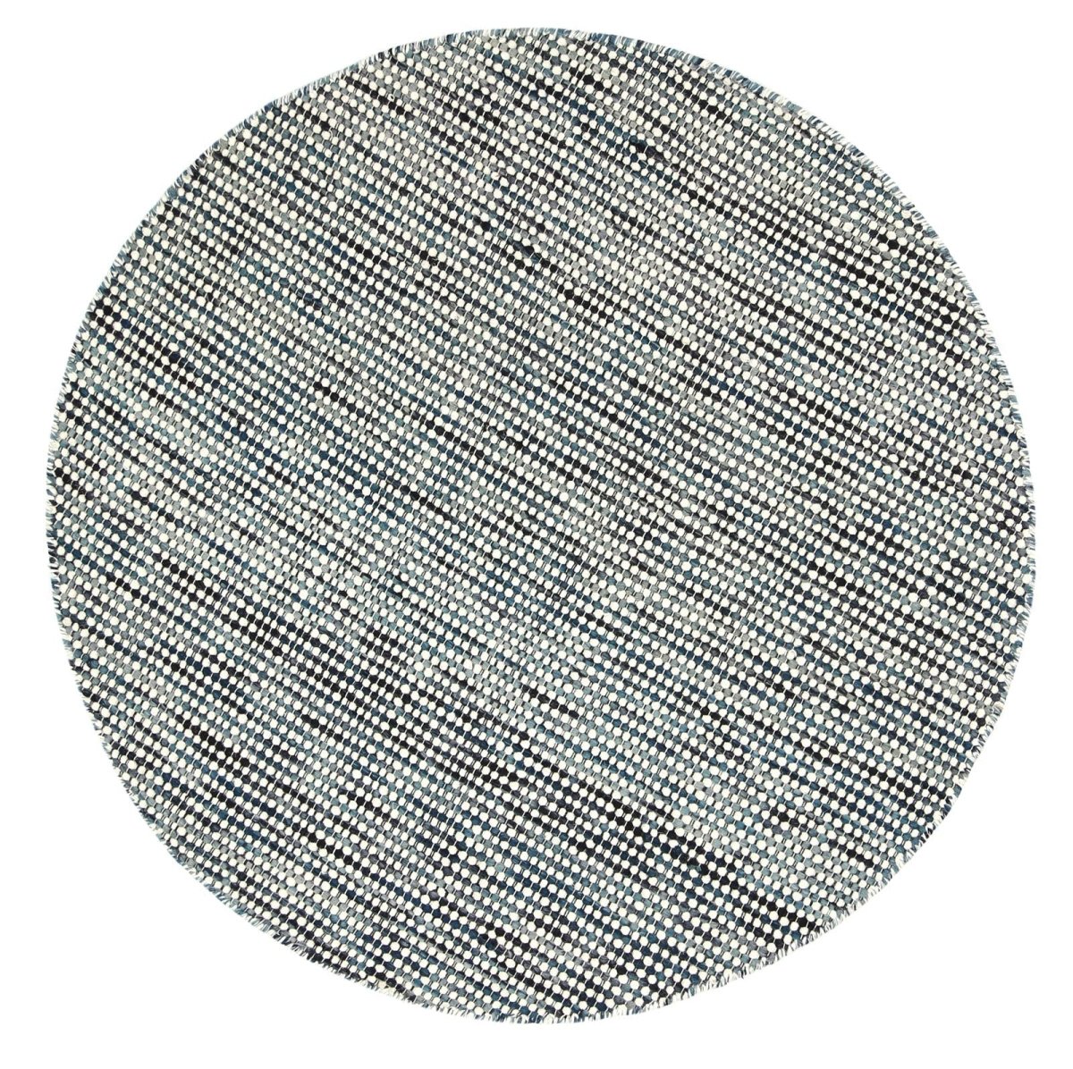 Majesty Teal Blue Reversible Wool Round Rug - Ruggy