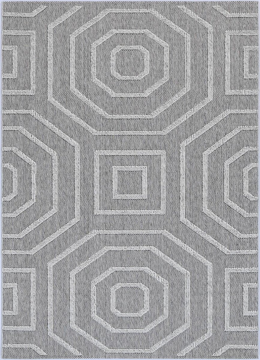 Marique Devesi Grey Geometric Flatweave Rug - Ruggy