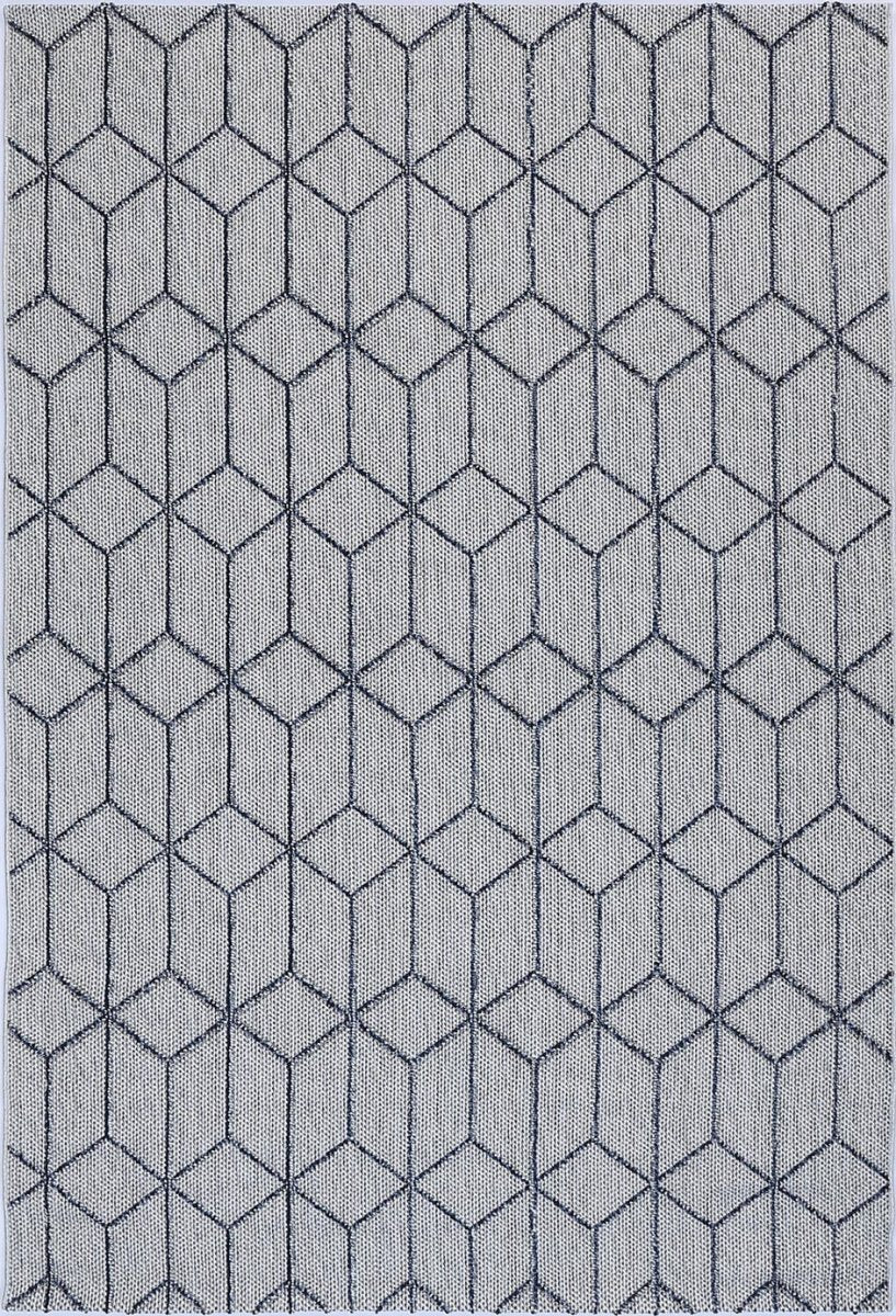 Marique Greenslade Charcoal Geometric Flatweave Rug - Ruggy