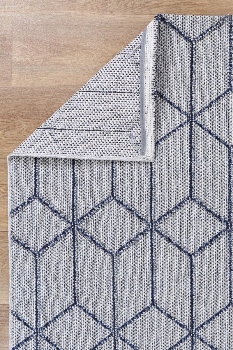 Marique Greenslade Charcoal Geometric Flatweave Rug - Ruggy