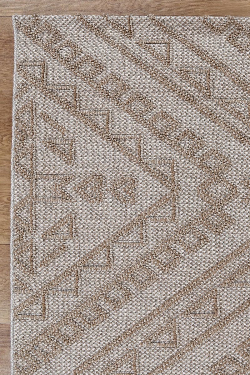 Marique Kilifa Beige Tribal Flatweave Rug - Ruggy