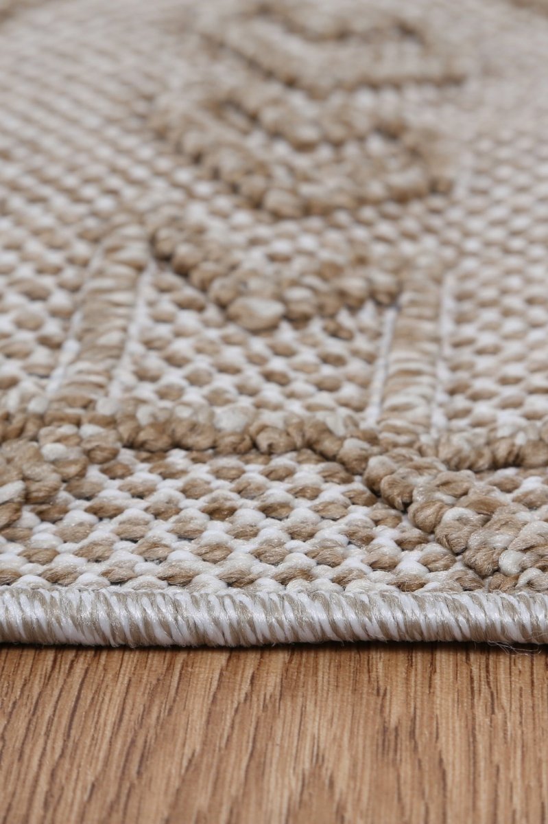 Marique Kilifa Beige Tribal Flatweave Rug - Ruggy