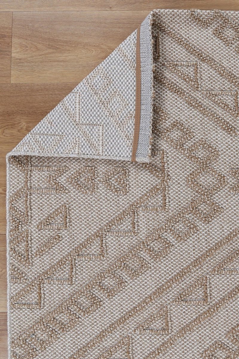 Marique Kilifa Beige Tribal Flatweave Rug - Ruggy