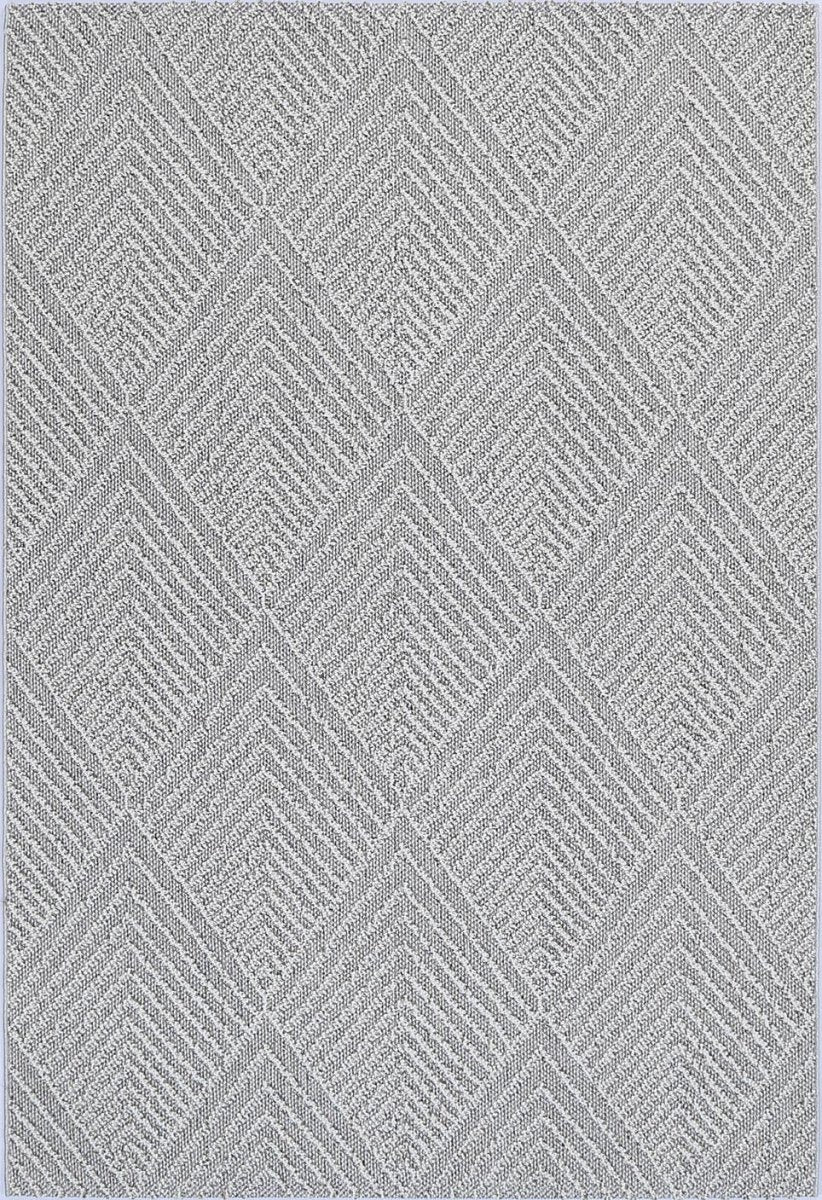 Marique Kini Grey Geometric Flatweave Rug - Ruggy