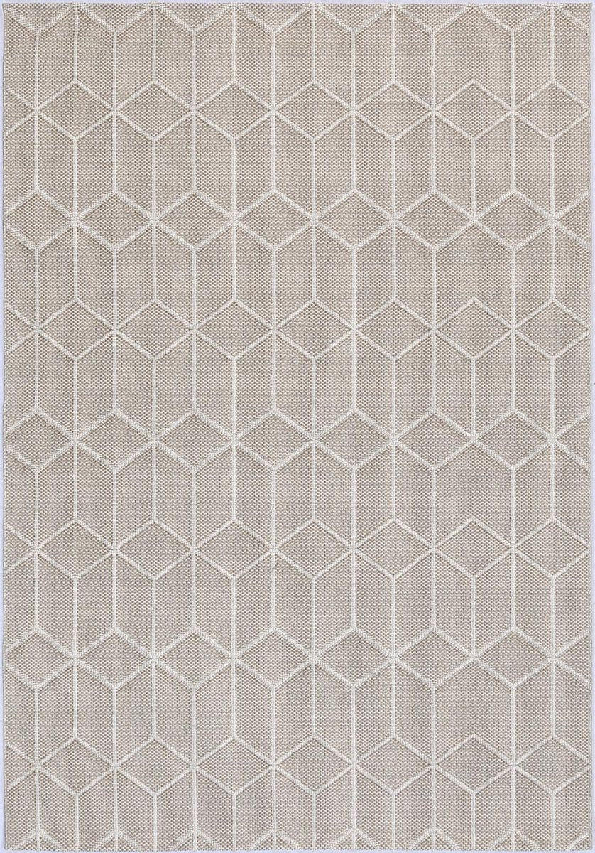 Marique Maemae Beige Geometric Flatweave Rug - Ruggy