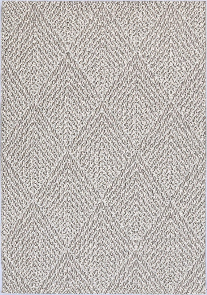 Marique Onika Beige Geometric Flatweave Rug - Ruggy