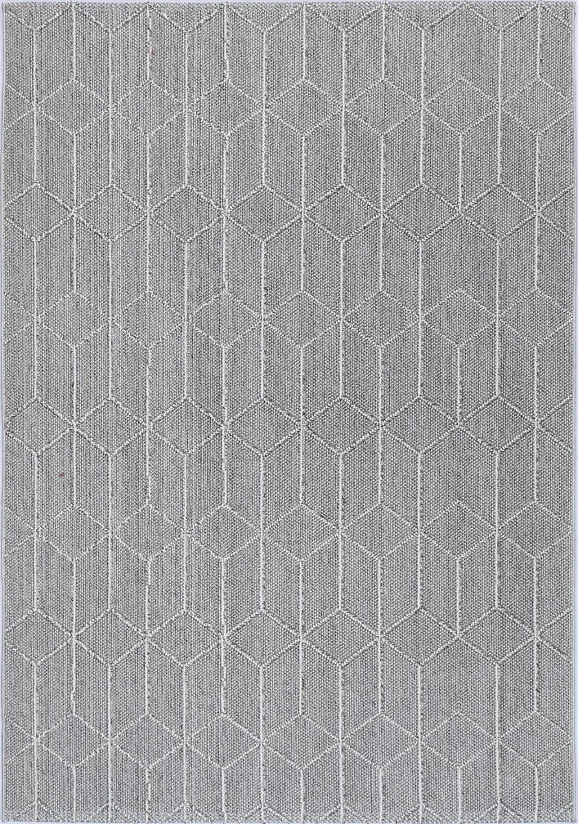 Marique Totori Ash Geometric Flatweave Rug - Ruggy