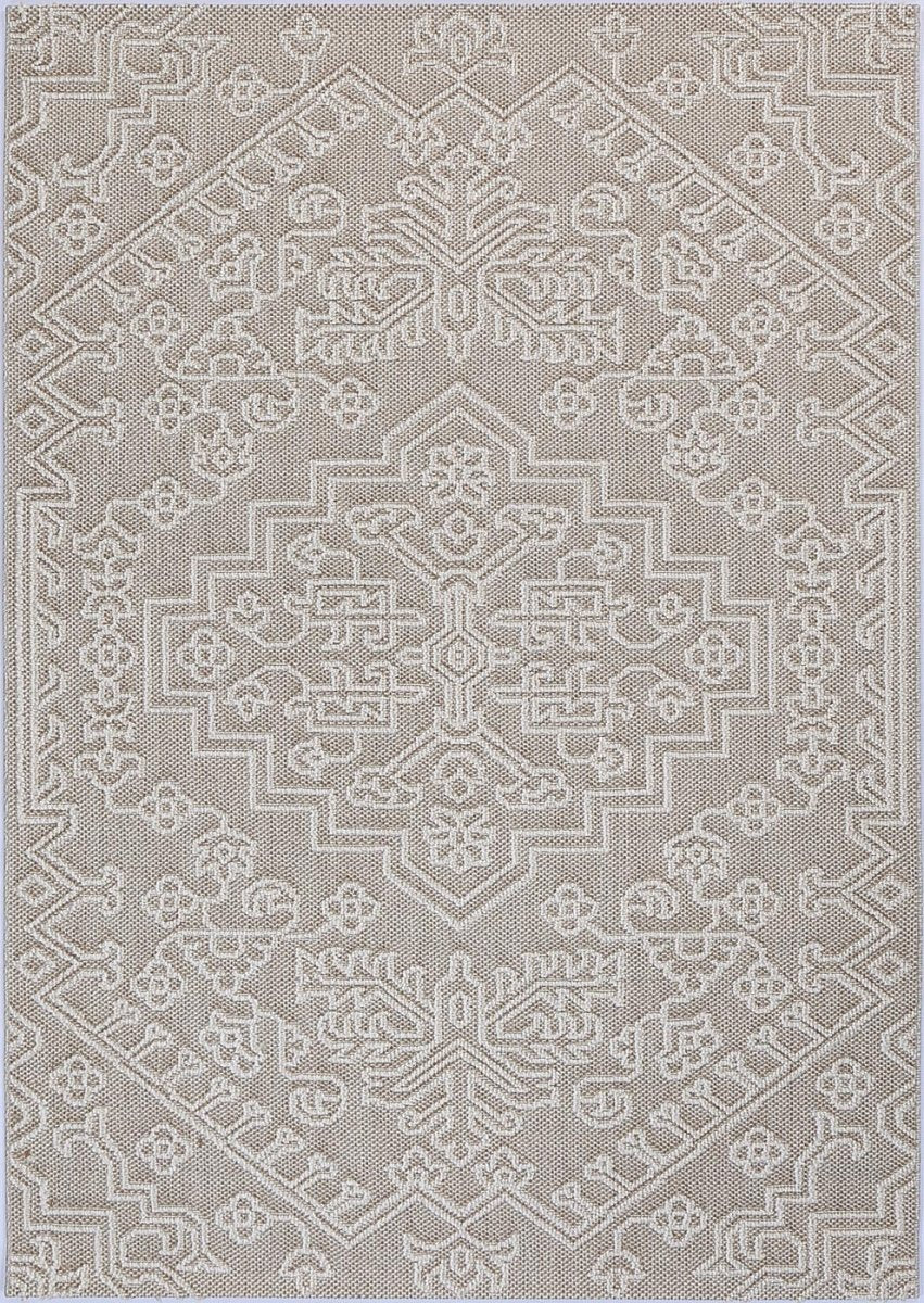 Marique Waita Beige Tribal Flatweave Rug - Ruggy