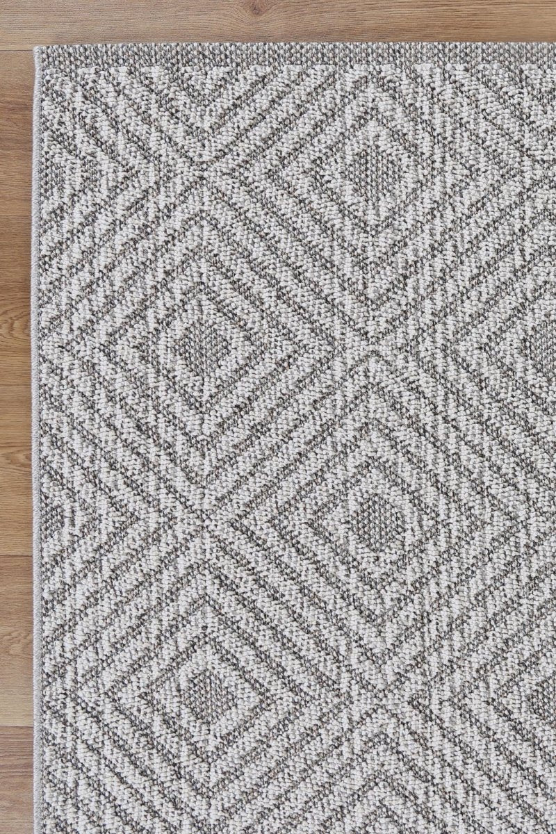 Marique Walasi Ash Geometric Flatweave Rug - Ruggy