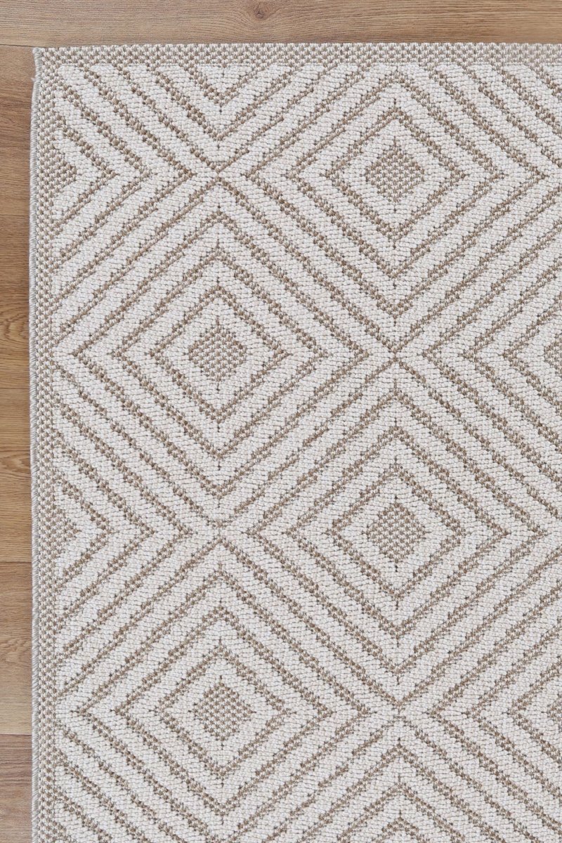 Marique Wickham Beige Geometric Flatweave Rug - Ruggy