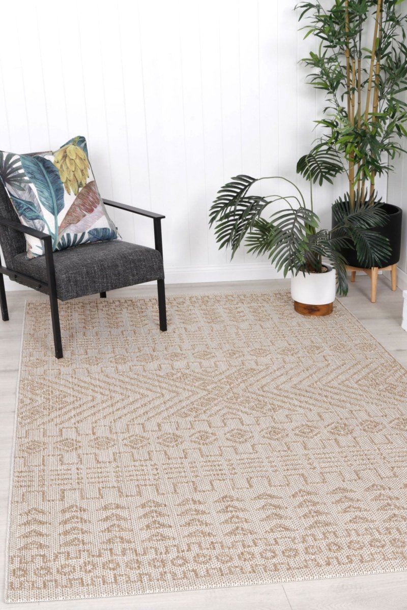 Mingled Bresha Indoor / Outdoor Beige Rug - Ruggy