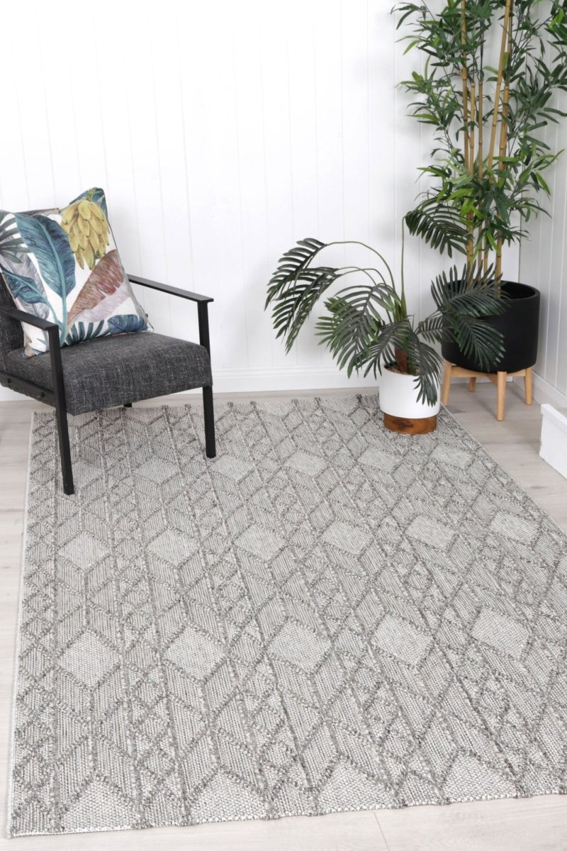 Mingled Gaia Indoor / Outdoor Grey Rug - Ruggy