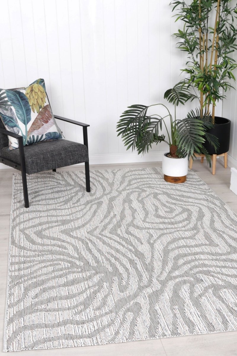 Mingled Safari Indoor / Outdoor Grey Rug - Ruggy