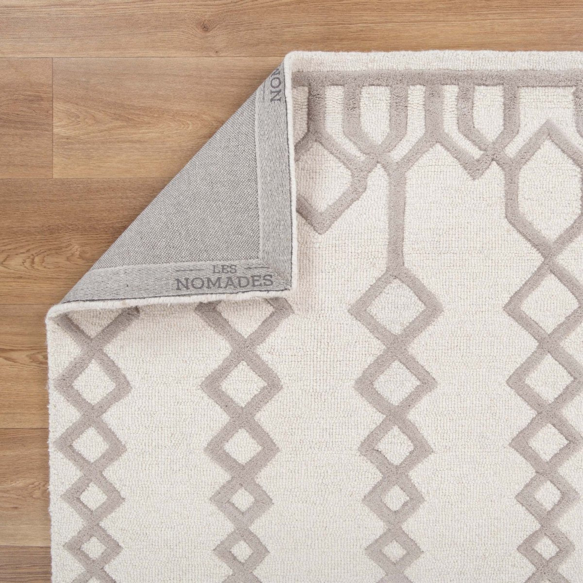 Nirvana Diamond IVORY/GREY Wool Rug - Ruggy