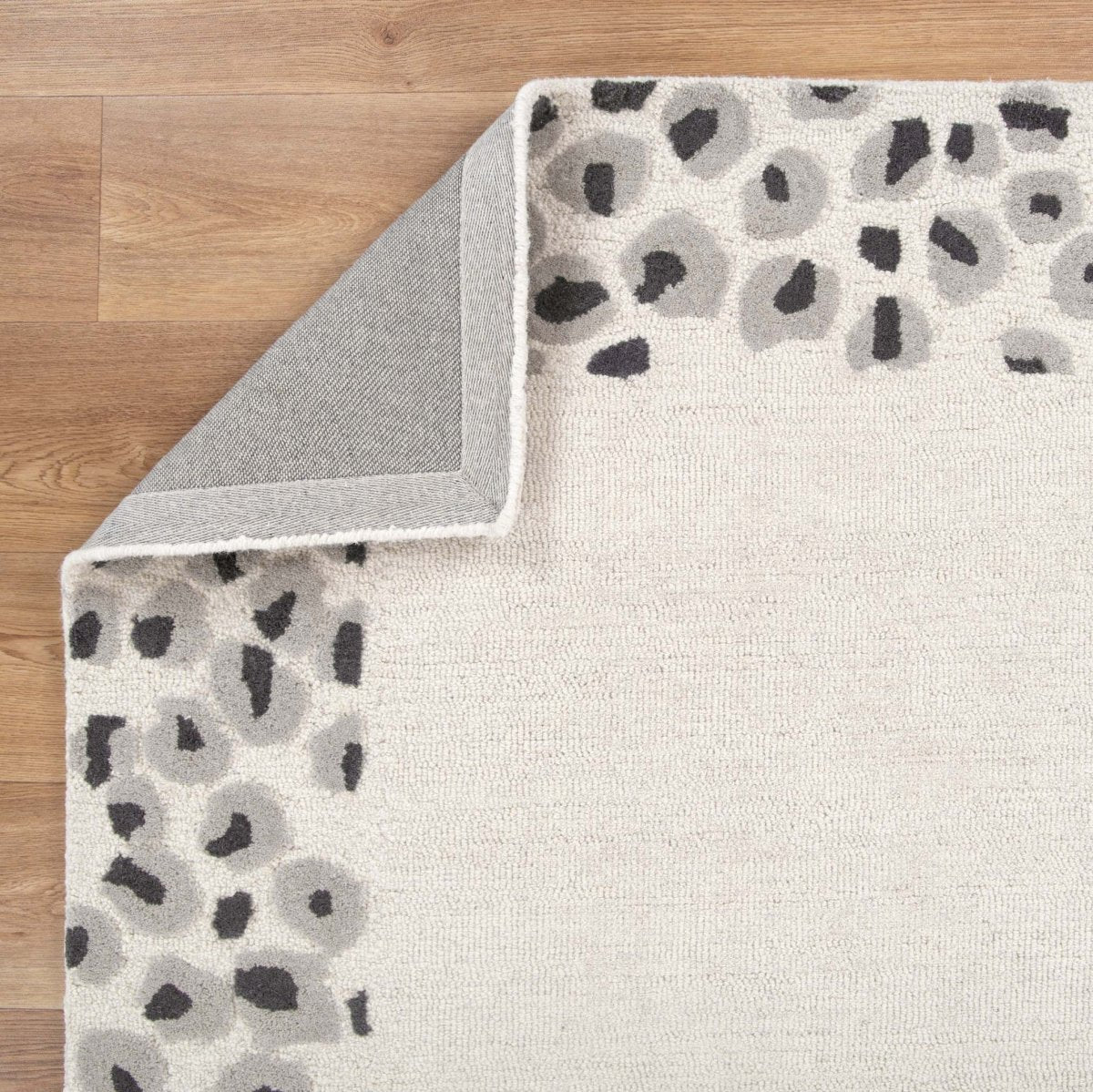 Nirvana Frame STONE/GREY Wool Rug - Ruggy